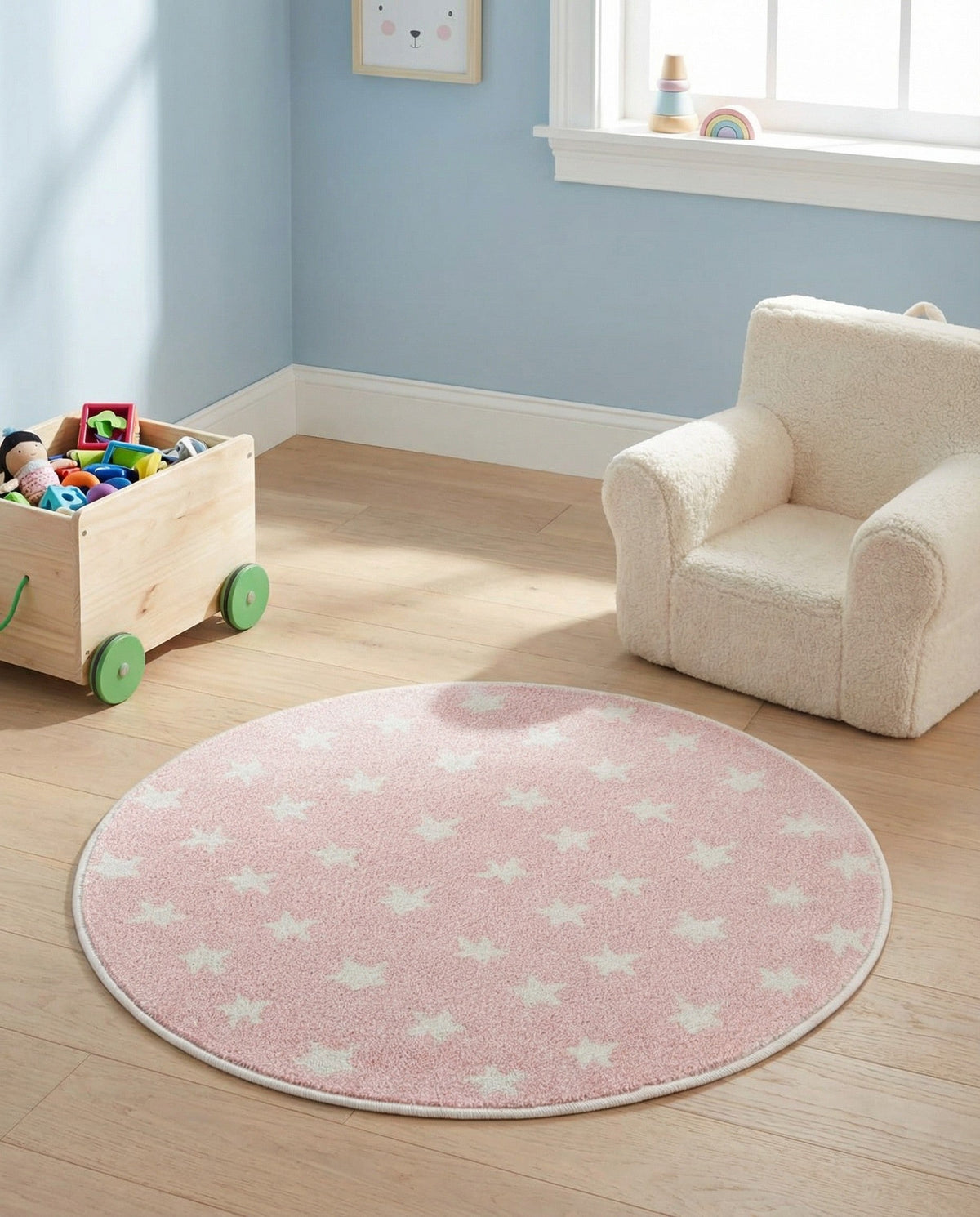 Wonder Tykes Collection Area Rug -  Mosaic Round Pink  lifestyle 129