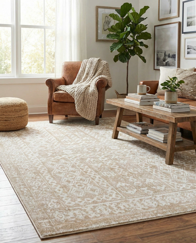 Cambridge Classics Collection Area Rug - Trinity (Beige) Rectangle Beige  lifestyle 7