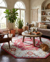 Arcadia Rugs Collection Area Rug - Eden (Red) Octagon Red  lifestyle 69