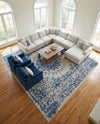 Patio Heritage Collection Area Rug -  Lafayette (Blue) Square Blue  lifestyle 69