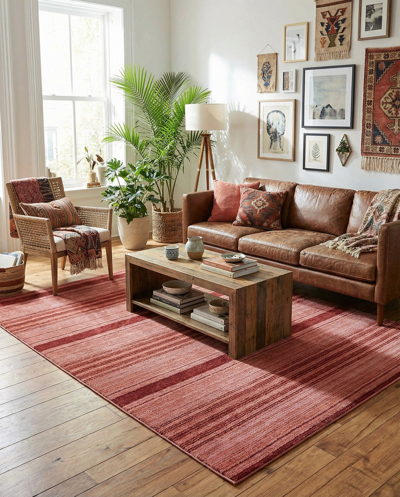 Jewel Oasis Collection Area Rug - Sapphire (Rusty Pink Rose) Rectangle Rusty Pink Rose  lifestyle 9