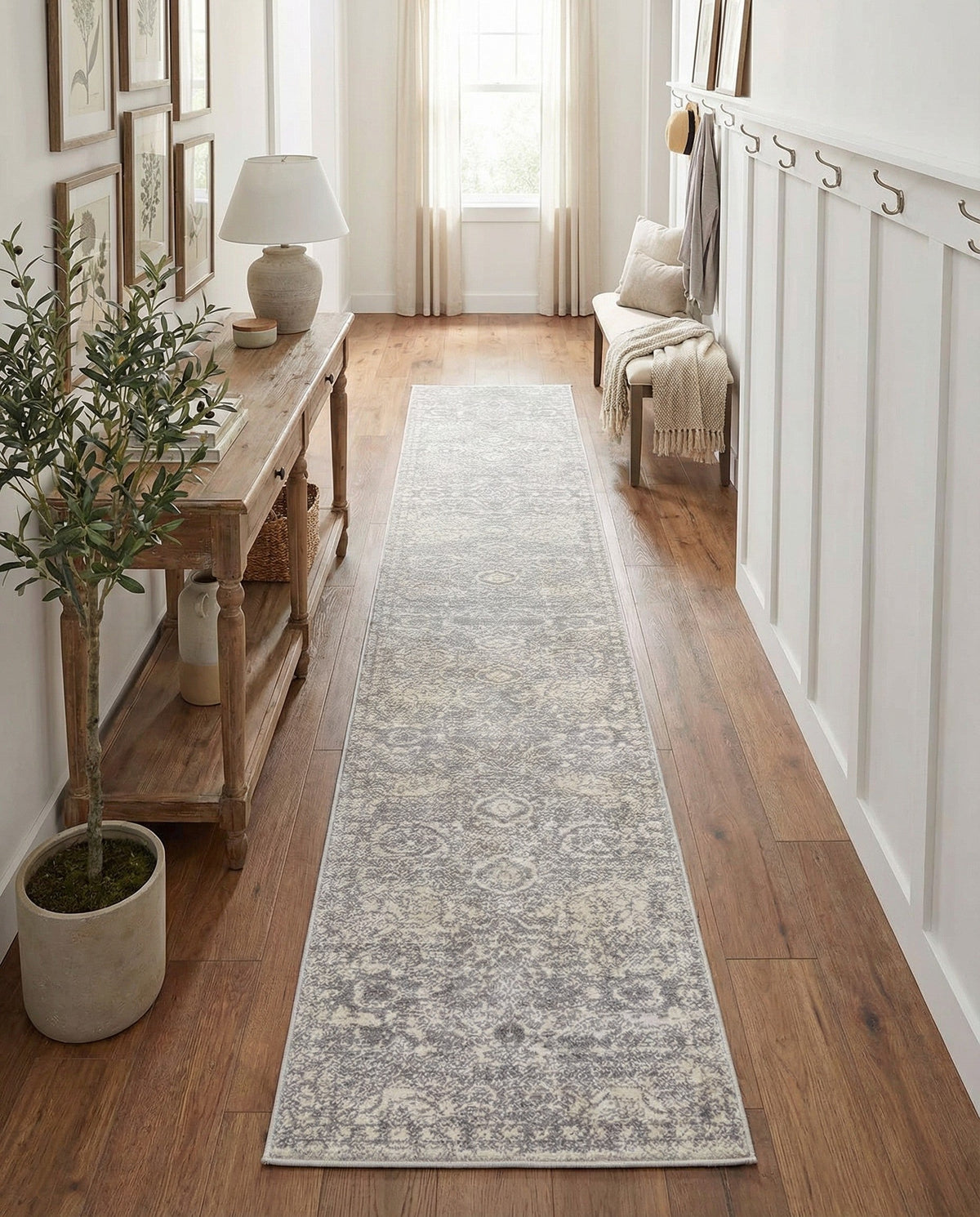 Seville Stripes Collection Area Rug -  Cordoba (Gray) Runner Gray  lifestyle 60