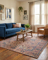 Savannah Threads Collection Area Rug - Tybee Rectangle Peach pink  lifestyle 34