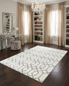 Hollywood Luxe Collection Area Rug - Sunset (White Silver) Rectangle White Silver  lifestyle 19