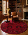 Samarkand Elegance Collection Area Rug -  Fergana Round Red  lifestyle 36