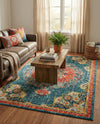Brighton Terrace Collection Area Rug - Hove (Blue) Rectangle Blue  lifestyle 6