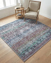 Baroque Era Collection Area Rug - Versailles (Blue Green) Square Blue Green  lifestyle 45