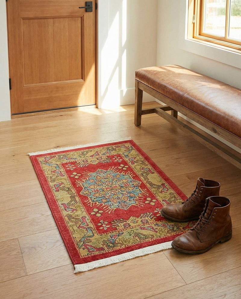 Persian Elegance Collection Area Rug - Isfahan Rectangle Red  lifestyle 10