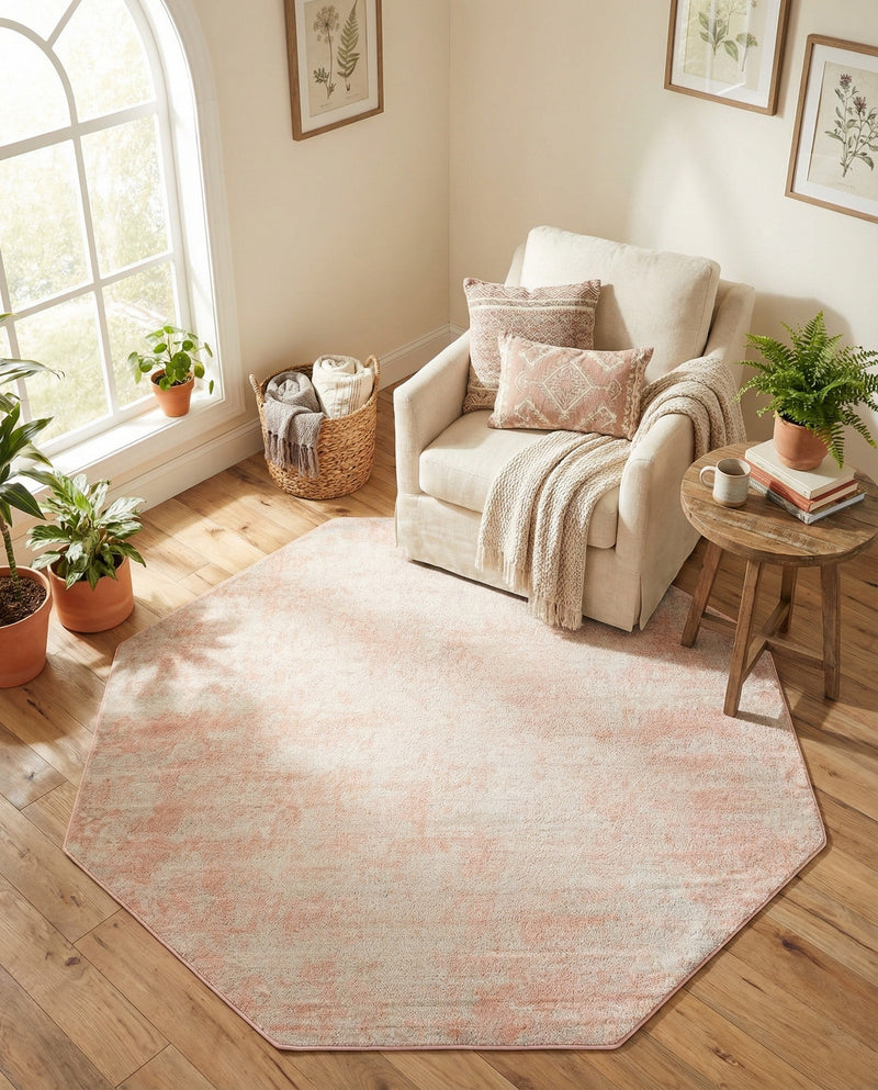Luminara Sands Collection Area Rug - Elysium (Carnation Pink) Octagon Carnation Pink  lifestyle 43