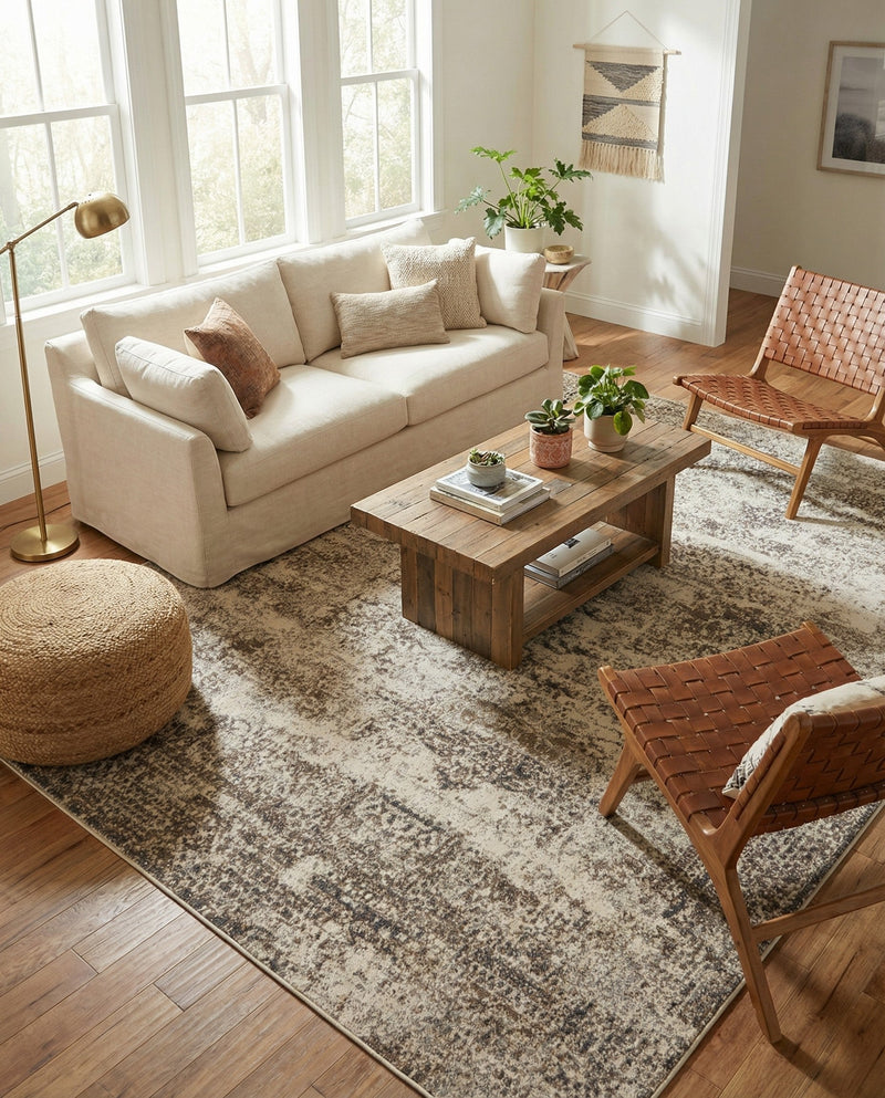 Gobi Sands Collection Area Rug -  Badain Rectangle Cream  lifestyle 37
