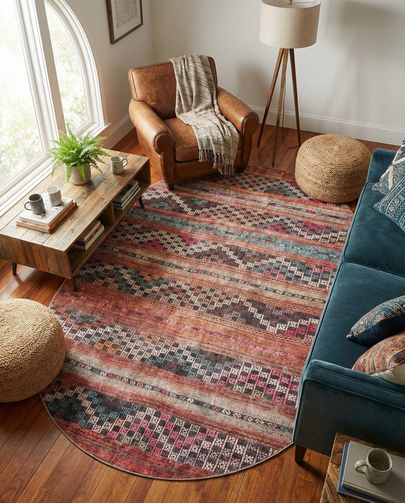 Heritage Elegance Collection Area Rug -  Monticello Oval Multi  lifestyle 48