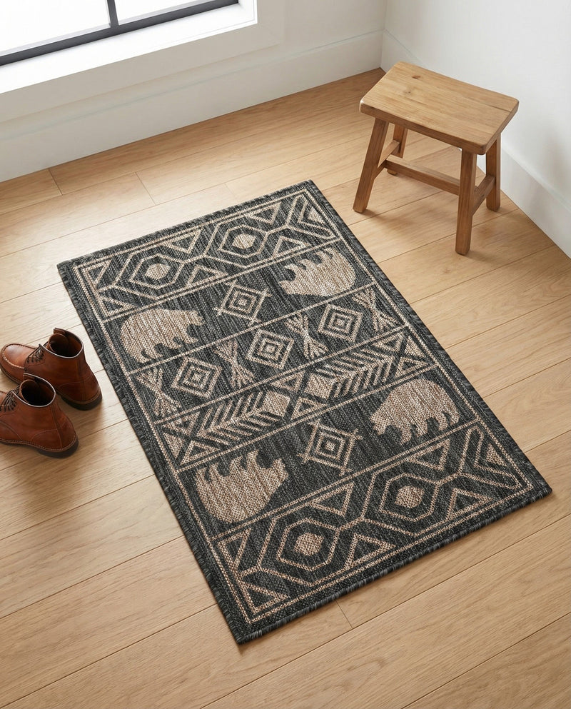 Mesa Oasis Rugs Collection Area Rug - Sundown Rectangle Black  lifestyle 31