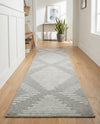Seychelles Stripes Collection Area Rug - Mahe (Gray and Ivory) Runner Gray and Ivory  lifestyle 22