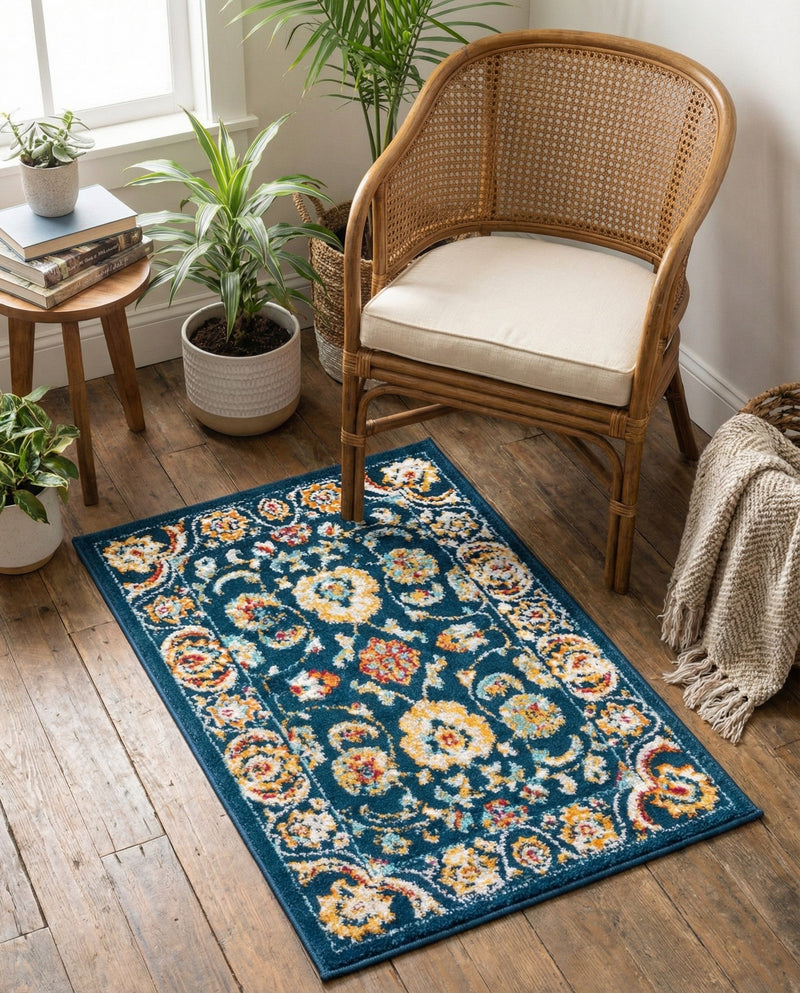Adriana Terrace Collection Area Rug -  Positano (Navy Blue) Rectangle Navy Blue  lifestyle 23