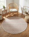 Seaside Stripes Collection Area Rug -  Boardwalk (Red) Round Red  lifestyle 33