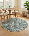 Urban Oasis Rugs Collection Area Rug -  Rooftop (Teal) Round Teal  lifestyle 55