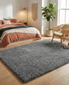 Cozy Comfort Shag Collection Area Rug - Haven (Pebble Gray) Rectangle Pebble Gray  lifestyle 17
