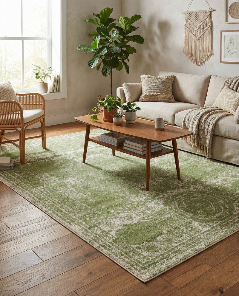 Dover Terrace Collection Area Rug -  Lagoon (Green) Rectangle Green  lifestyle 19