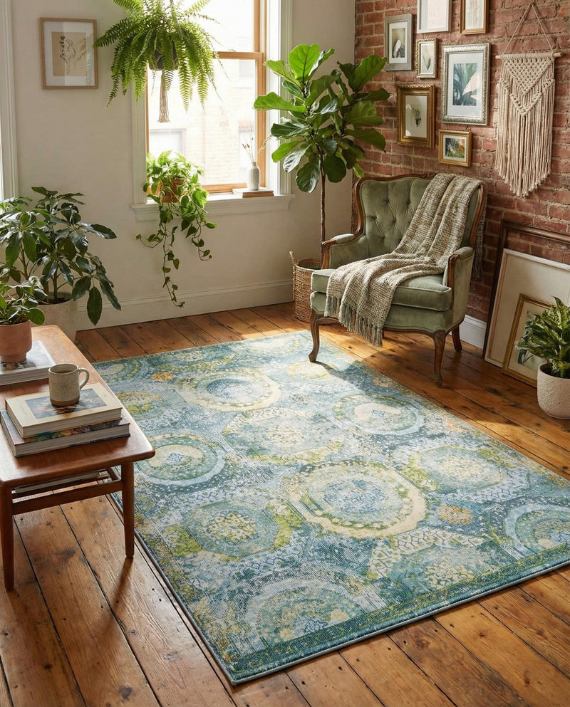 Caribbean Breeze Collection Area Rug -  Lucia Rectangle Light Blue  lifestyle 10