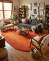 Plush Oasis Collection Area Rug - Serenity (Tiger Orange) Oval Tiger Orange  lifestyle 70
