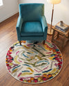 Colorburst Oasis Collection Area Rug -  Calypso Round Multi  lifestyle 26