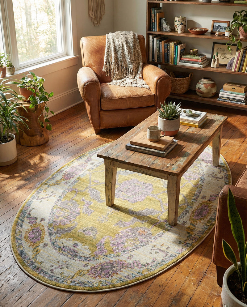 Arcadia Rugs Collection Area Rug - Eden (Green) Oval Green  lifestyle 64