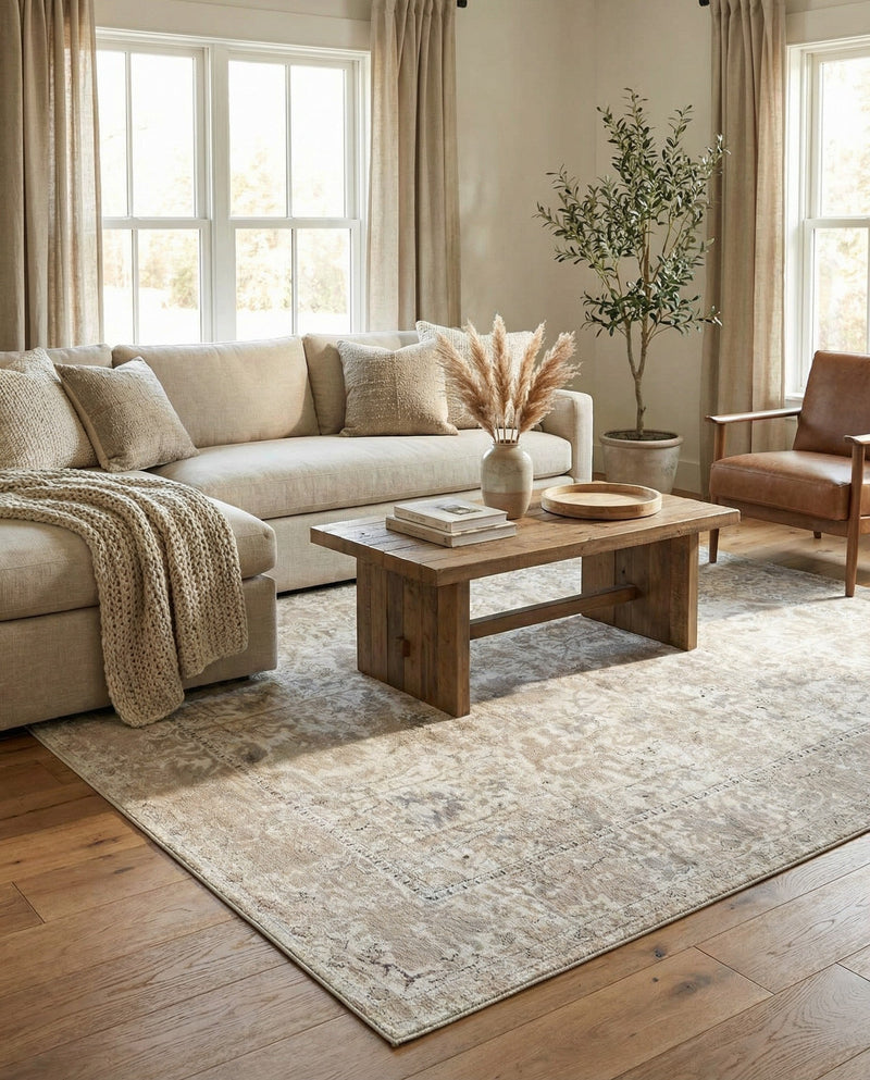Cascade Range Collection Area Rug -  Shasta (Ivory) Rectangle Ivory  lifestyle 13