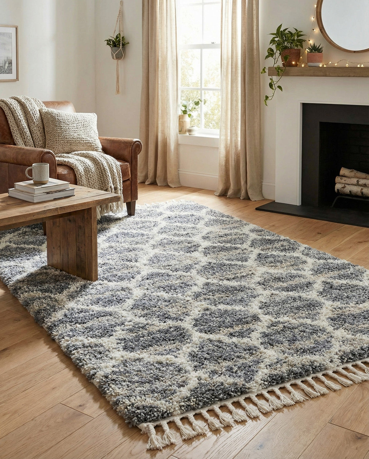 Cozy Cove Shag Collection Area Rug - Marina Rectangle Gray  lifestyle 36