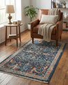 Seville Stripes Collection Area Rug -  Malaga (Navy Blue) Rectangle Navy Blue  lifestyle 23