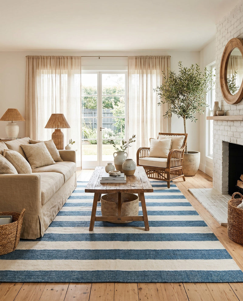 Martha's Vineyard Blueprints Collection Area Rug - Edgartown Rectangle Sky blue  lifestyle 67