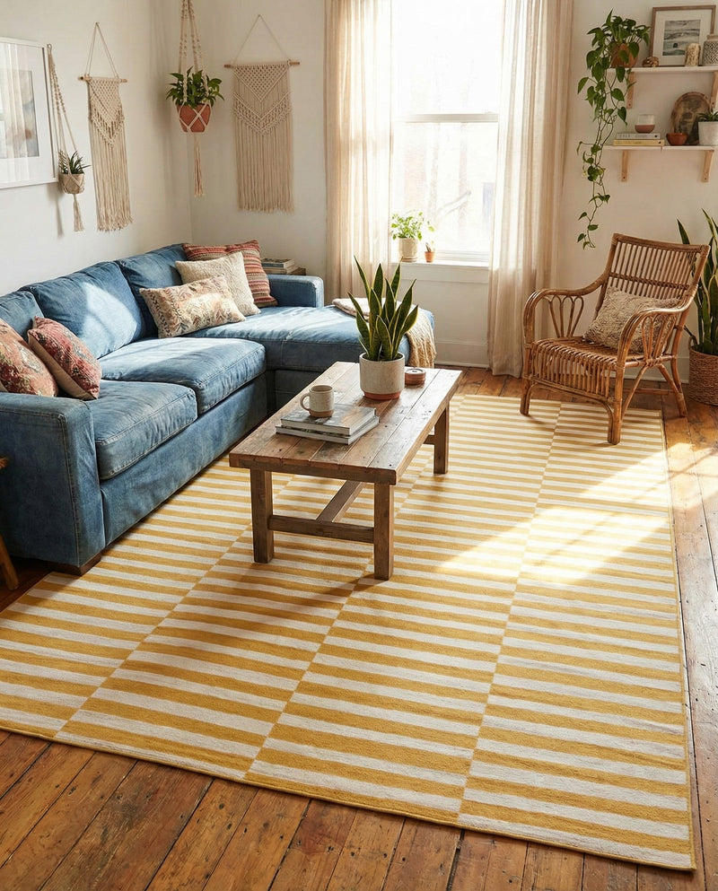 Soho Elegance Collection Area Rug -  Hudson (Yellow) Rectangle Yellow  lifestyle 14