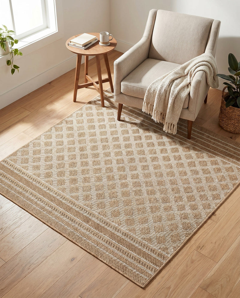 Savannah Pergola Collection Area Rug - Savannah Square Natural  lifestyle 69