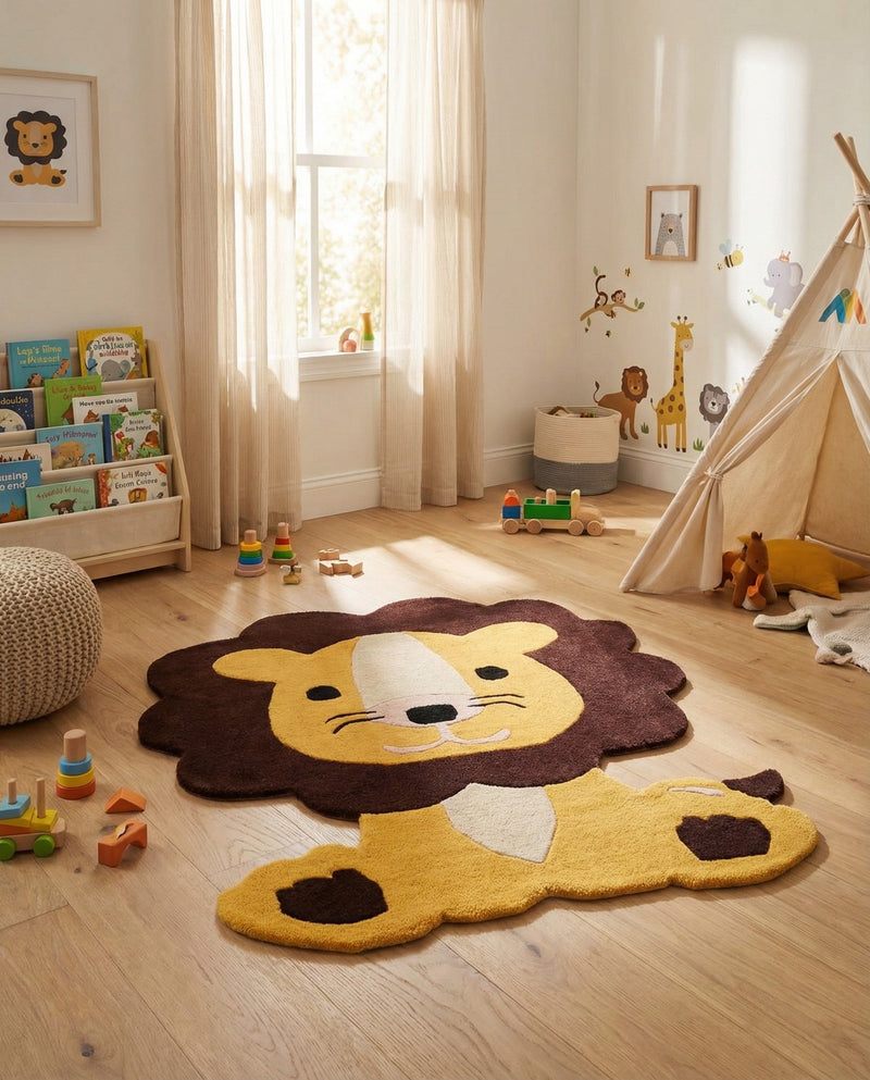 Whimsy Wonders Wool Collection Area Rug -  Jungle Rectangle Yellow  lifestyle 5
