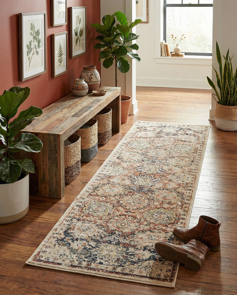 Seville Stripes Collection Area Rug -  Cordoba (Blue) Runner Blue  lifestyle 60