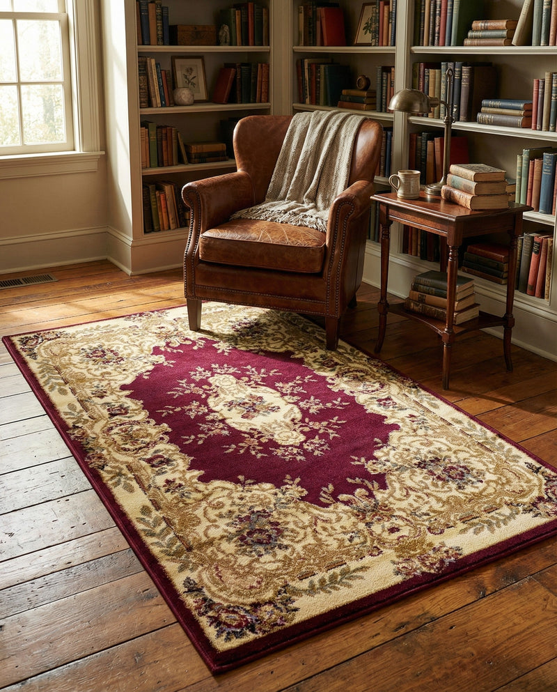 Versailles Elegance Collection Area Rug -  Vincennes Rectangle Red  lifestyle 42