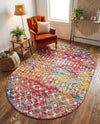 Mediterranean Lattice Collection Area Rug - Santorini (Multi) Oval Multi  lifestyle 70