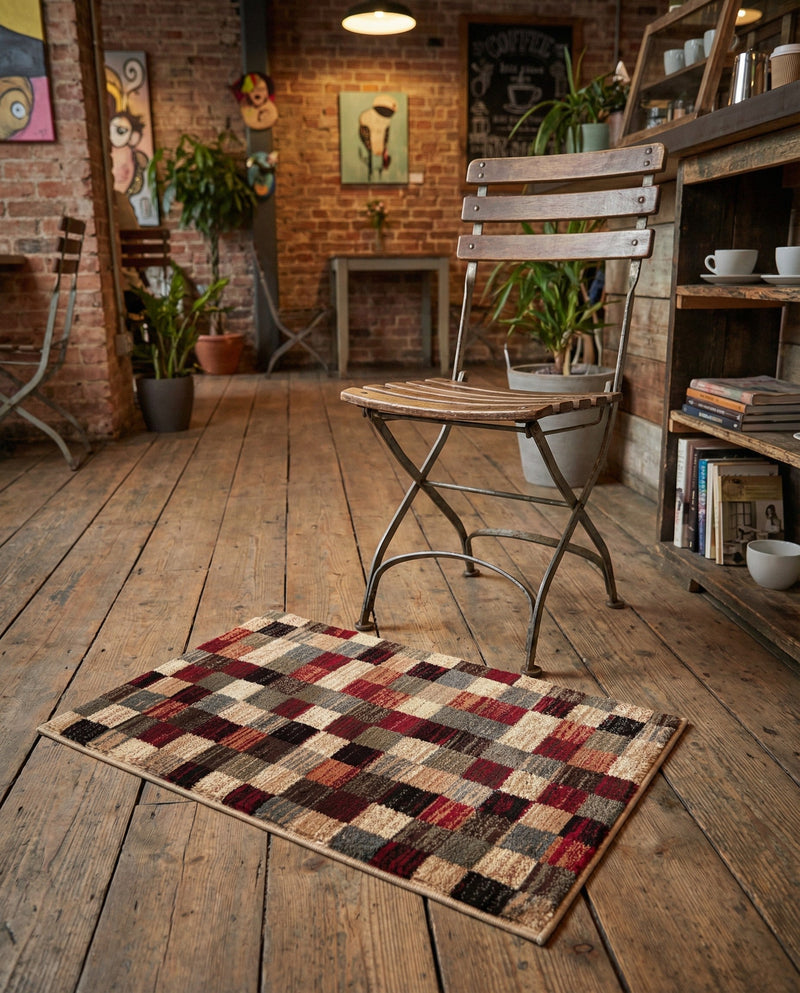Bistro Lounge Collection Area Rug - Espresso Rectangle Multi  lifestyle 25