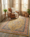 Seville Stripes Collection Area Rug - Cadiz (Yellow) Rectangle Yellow  lifestyle 10