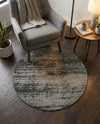 Studio Haven Collection Area Rug -  Gallery (Dark Gray) Round Dark Gray  lifestyle 80