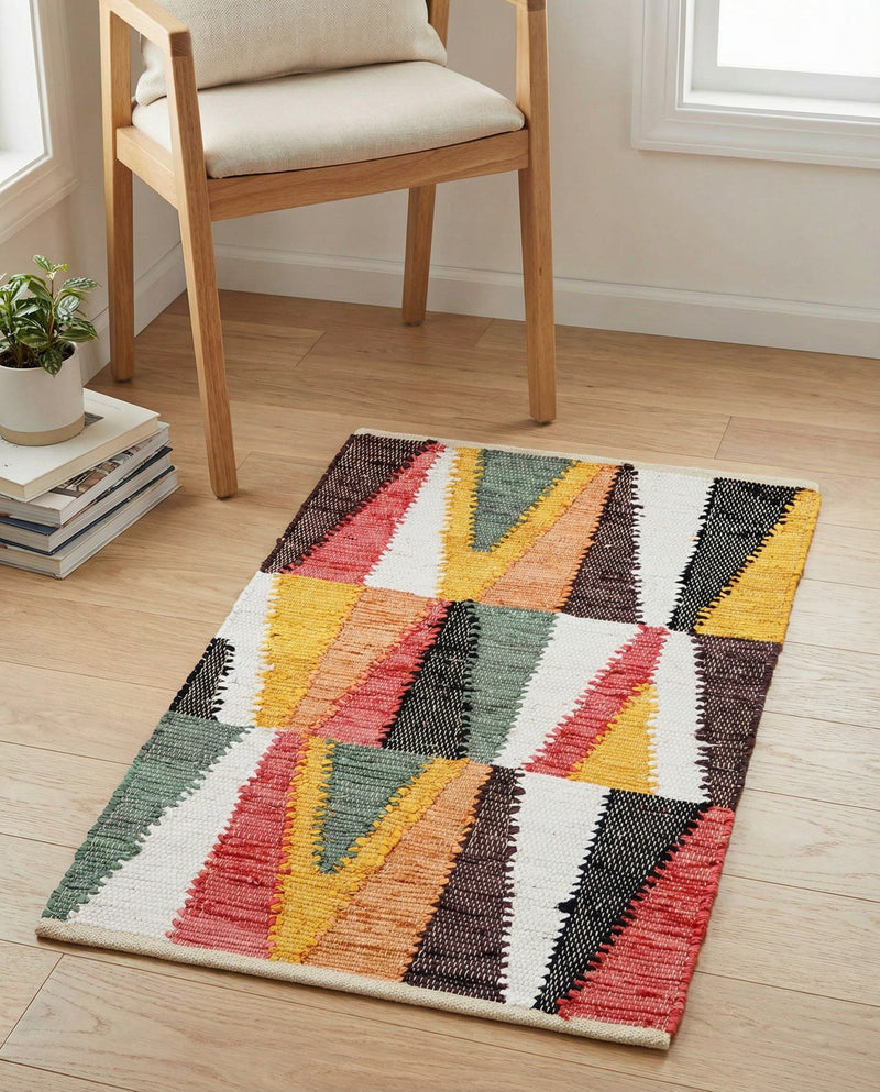 Thar Cotton Collection Area Rug -  Kannur Rectangle Multi  lifestyle 5