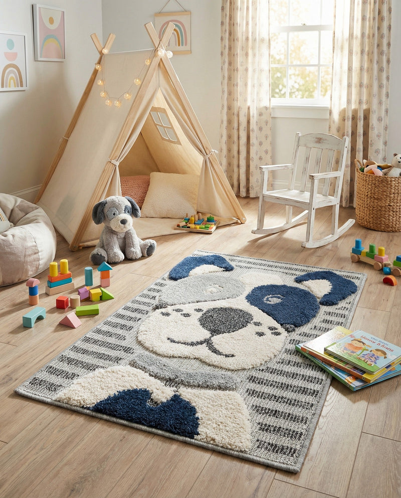 Wonder Tykes Collection Area Rug -  Magicgrove Rectangle Blue and Gray  lifestyle 10