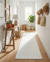 Solid Shag Seaside Collection Area Rug - Azure Cove (Snow White) Runner Snow White  lifestyle 37