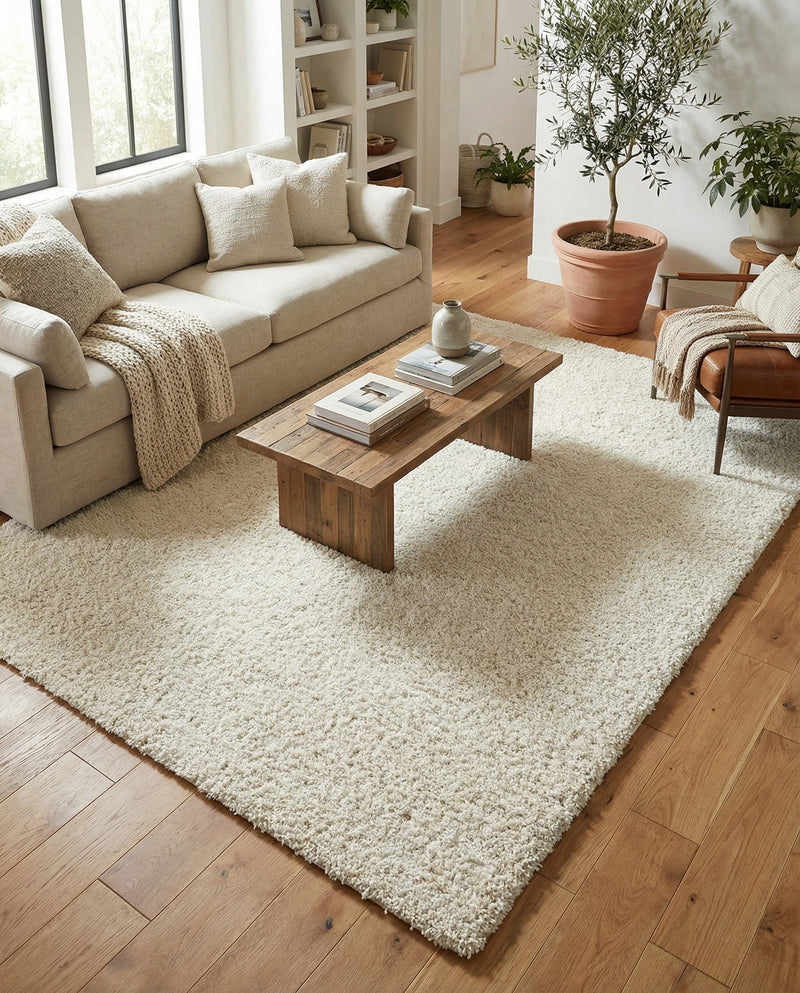 Plush Oasis Collection Area Rug - Serenity (Pure Ivory) Rectangle Pure Ivory  lifestyle 15