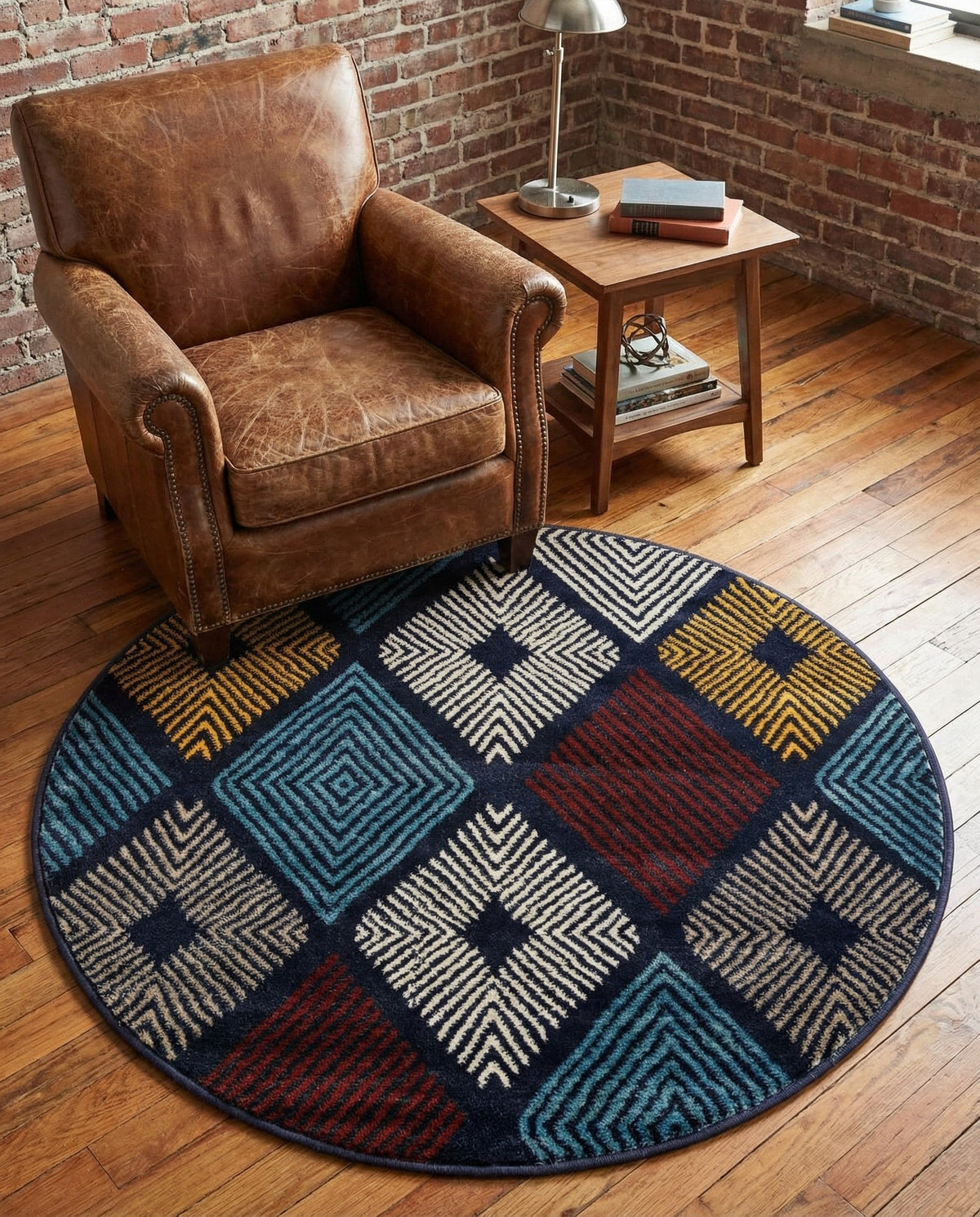Coastal Haven Collection Area Rug -  Anchorage Round Multi  lifestyle 101