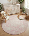 Dover Terrace Collection Area Rug -  Lagoon (Pink) Round Pink  lifestyle 29