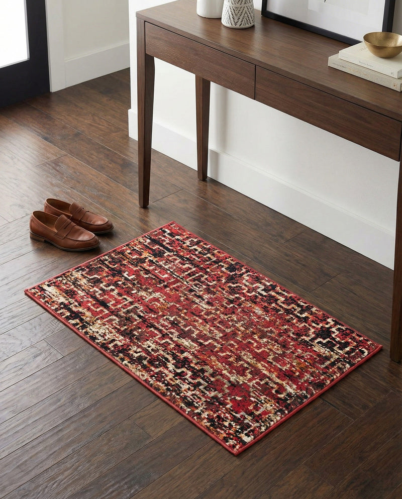 Neptune Elegance Collection Area Rug -  Proteus Rectangle Burgundy  lifestyle 17