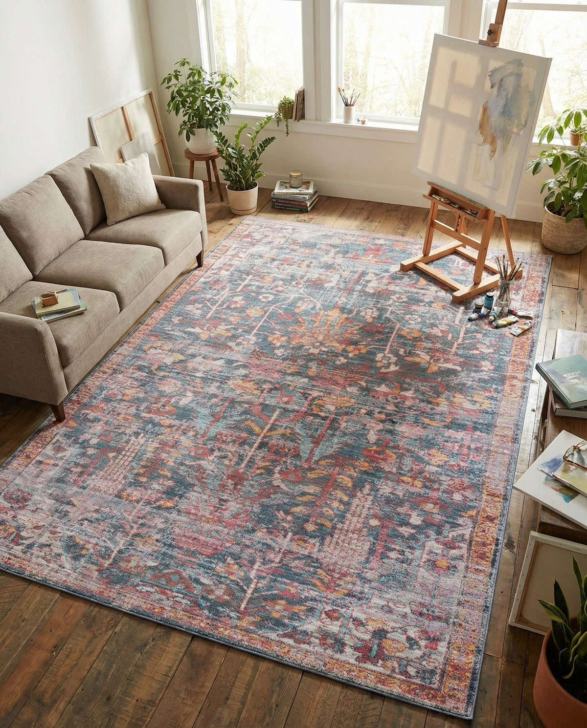 Zahara Oasis Collection Area Rug -  Nador Rectangle Navy Blue  lifestyle 10