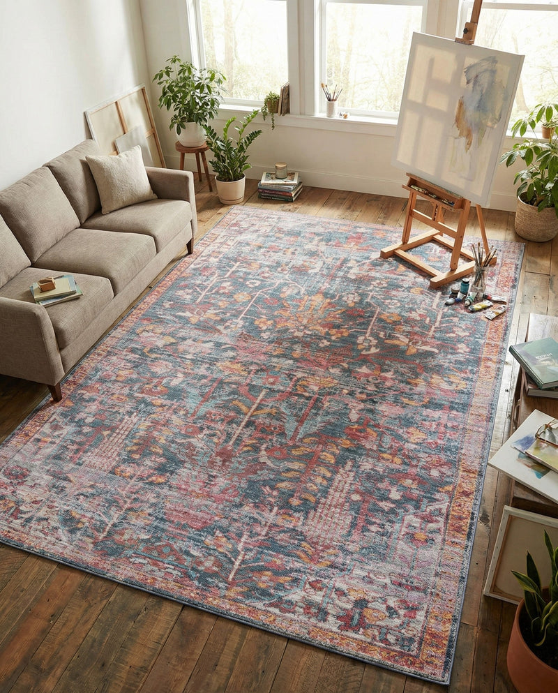 Zahara Oasis Collection Area Rug -  Nador Rectangle Navy Blue  lifestyle 10