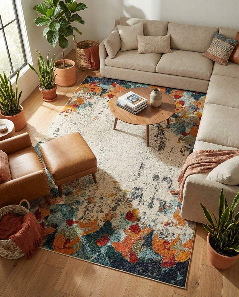 Chromatic Oasis Collection Area Rug -  Twilight Rectangle Multi  lifestyle 17