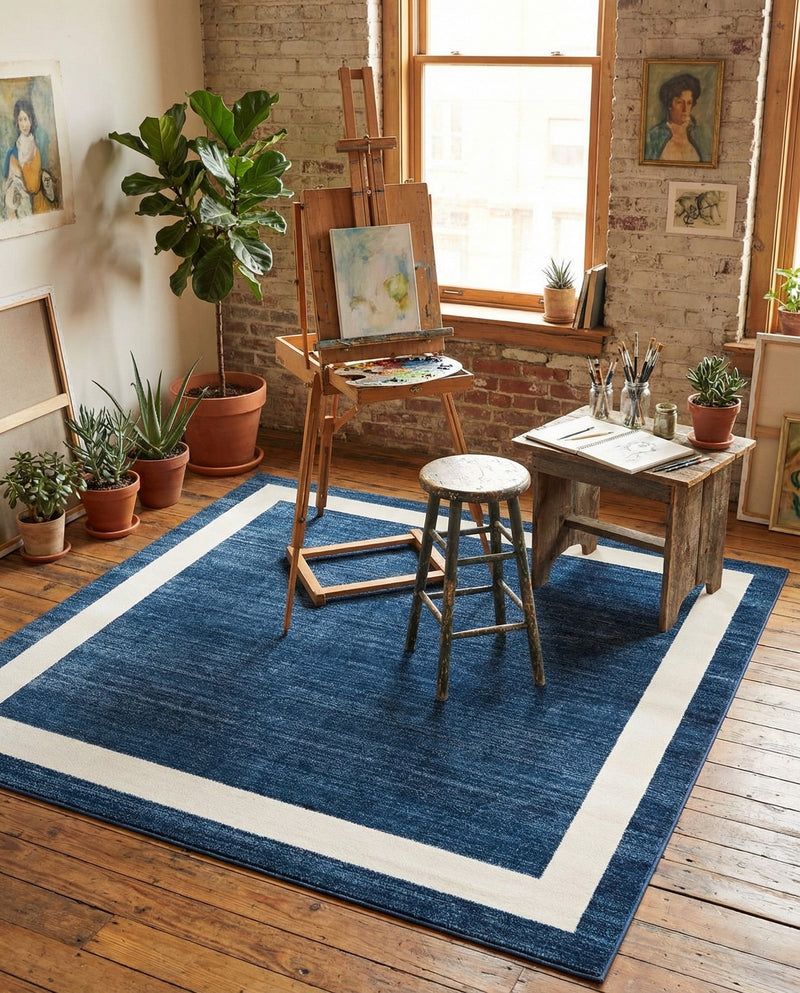 Studio Haven Collection Area Rug -  Alcove (Navy Blue) Square Navy Blue  lifestyle 57
